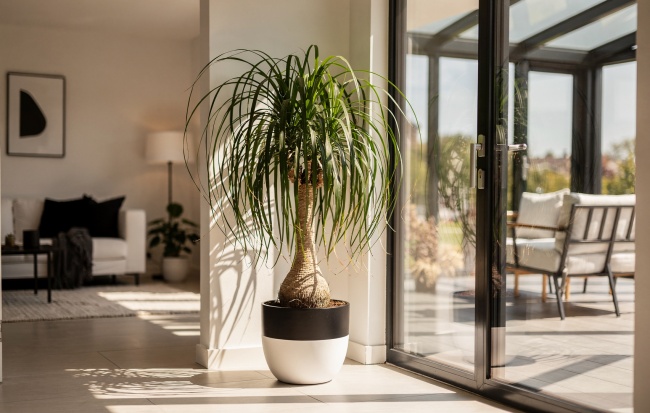 Nolina recurvata - Stopa słonia: Sukulent wyglądający jak palma